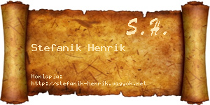 Stefanik Henrik névjegykártya